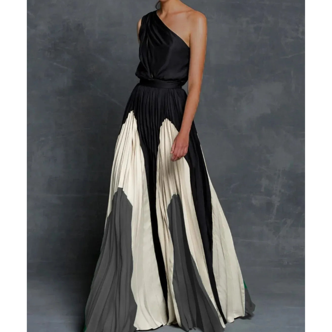 Robe longue femme asymétrique élégante