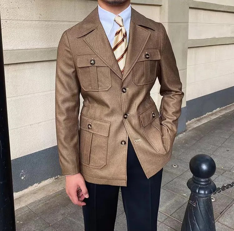 Manteau d'hiver élégant pour femme, col tailleur