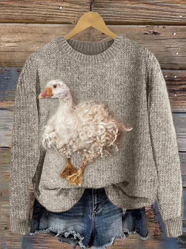 Flauschiger Enten-Pullover Weich & Niedlich - IdealeKleiden