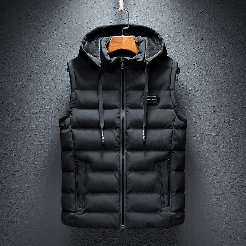 Gilet polaire à capuche chaud pour homme