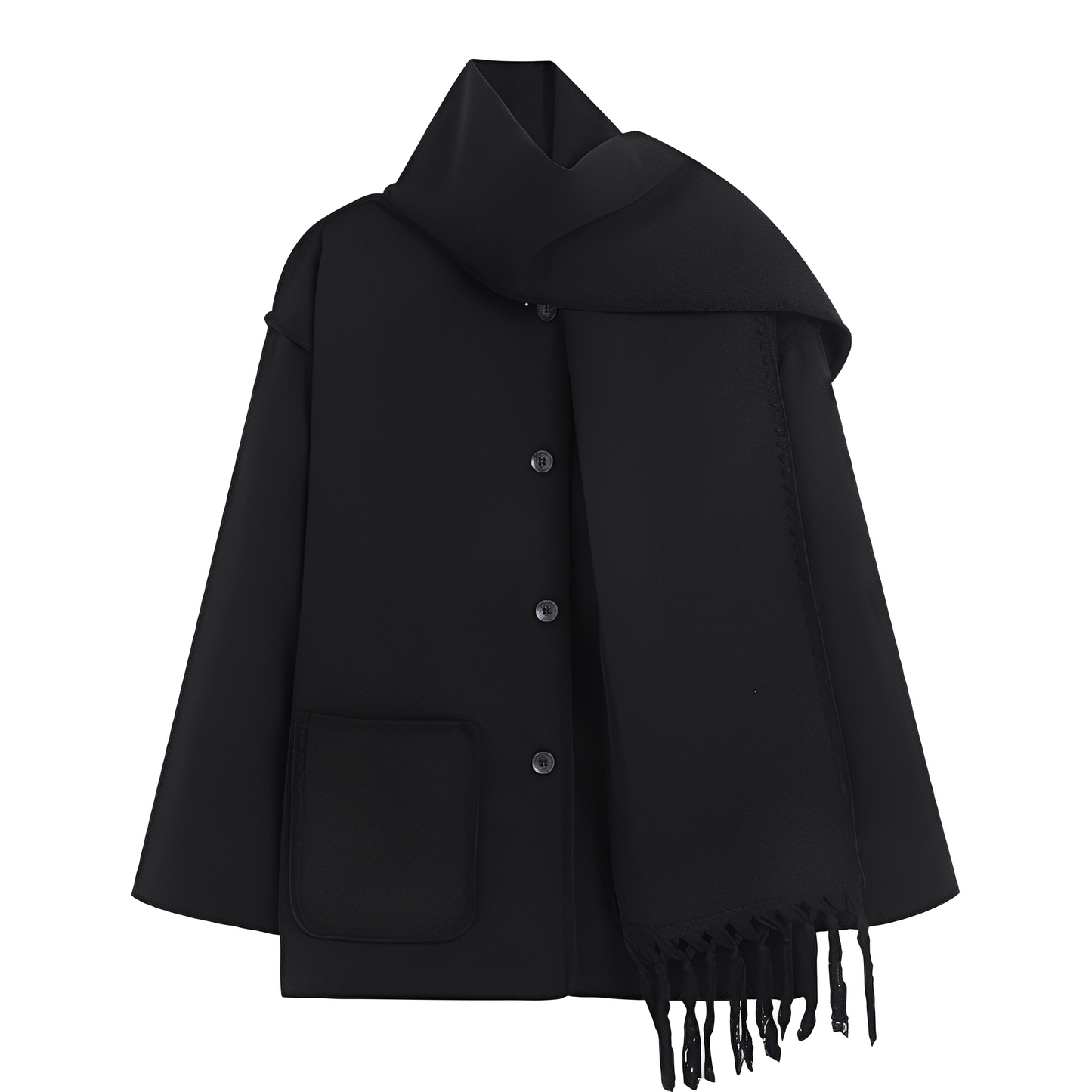 Élégante veste en laine pour femme à col châle