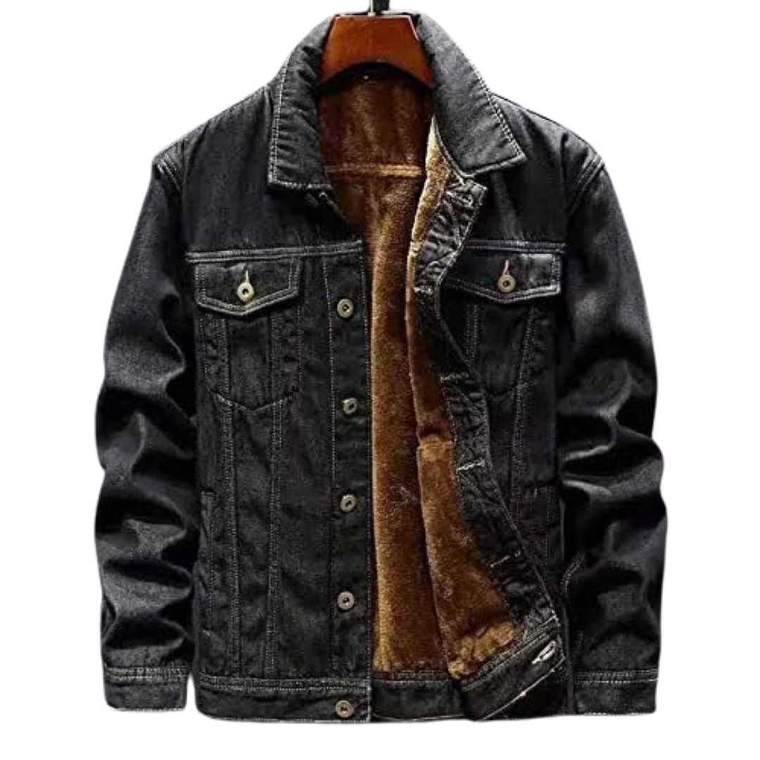 Veste d'hiver en jean chaude pour homme