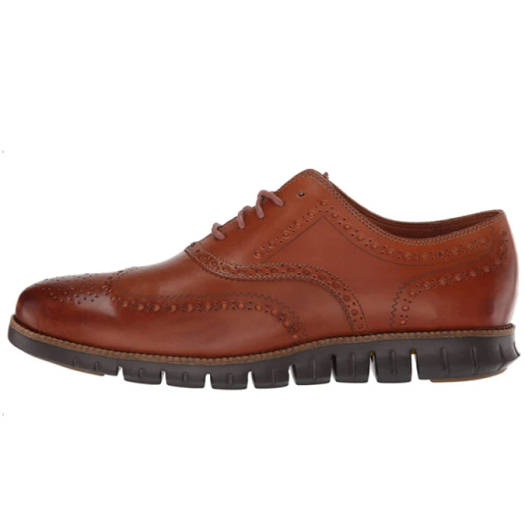 Derbys habillées pour homme bout fleuri marron