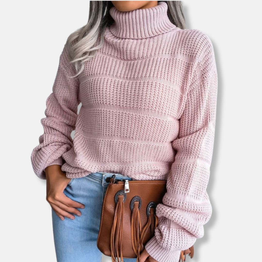 Pull en maille côtelée douce Coupe décontractée