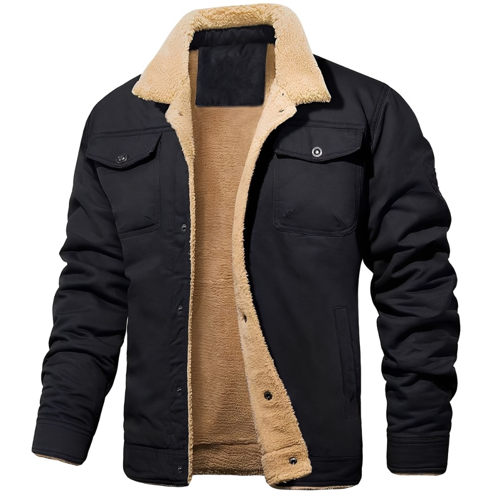 Veste d'hiver homme chaude doublée extérieur