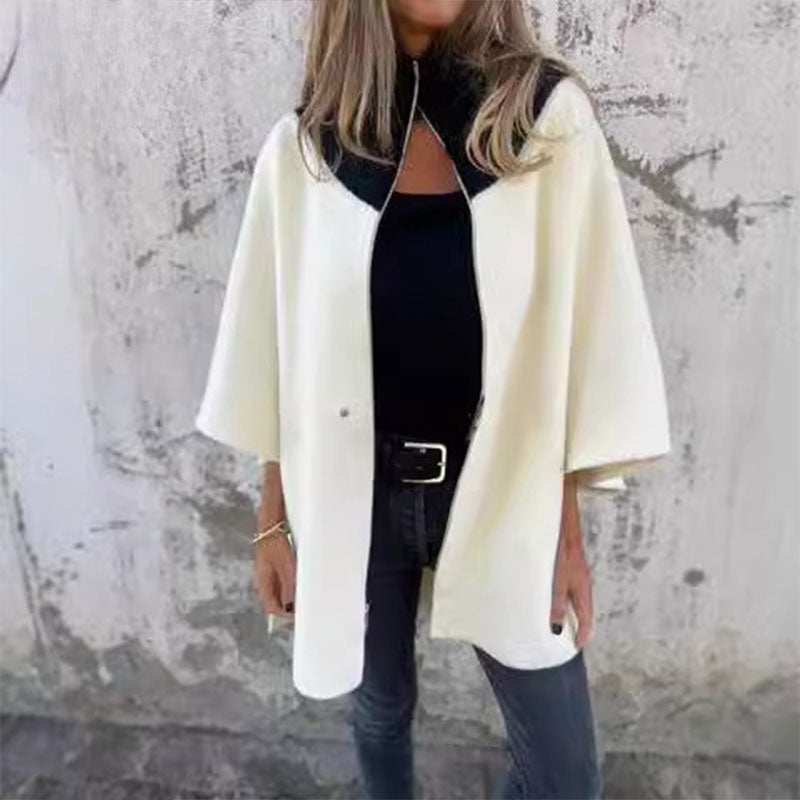 Manteau femme élégant bicolore design