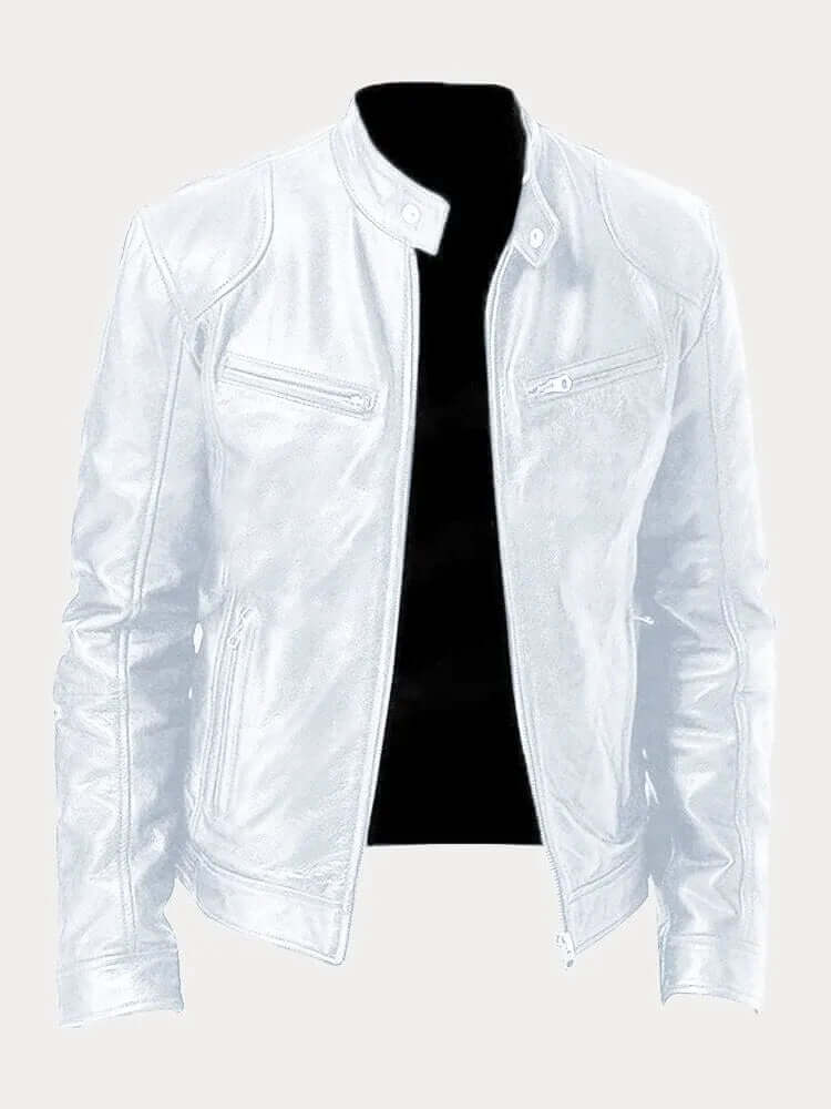 Blouson en cuir élégant pour homme noir