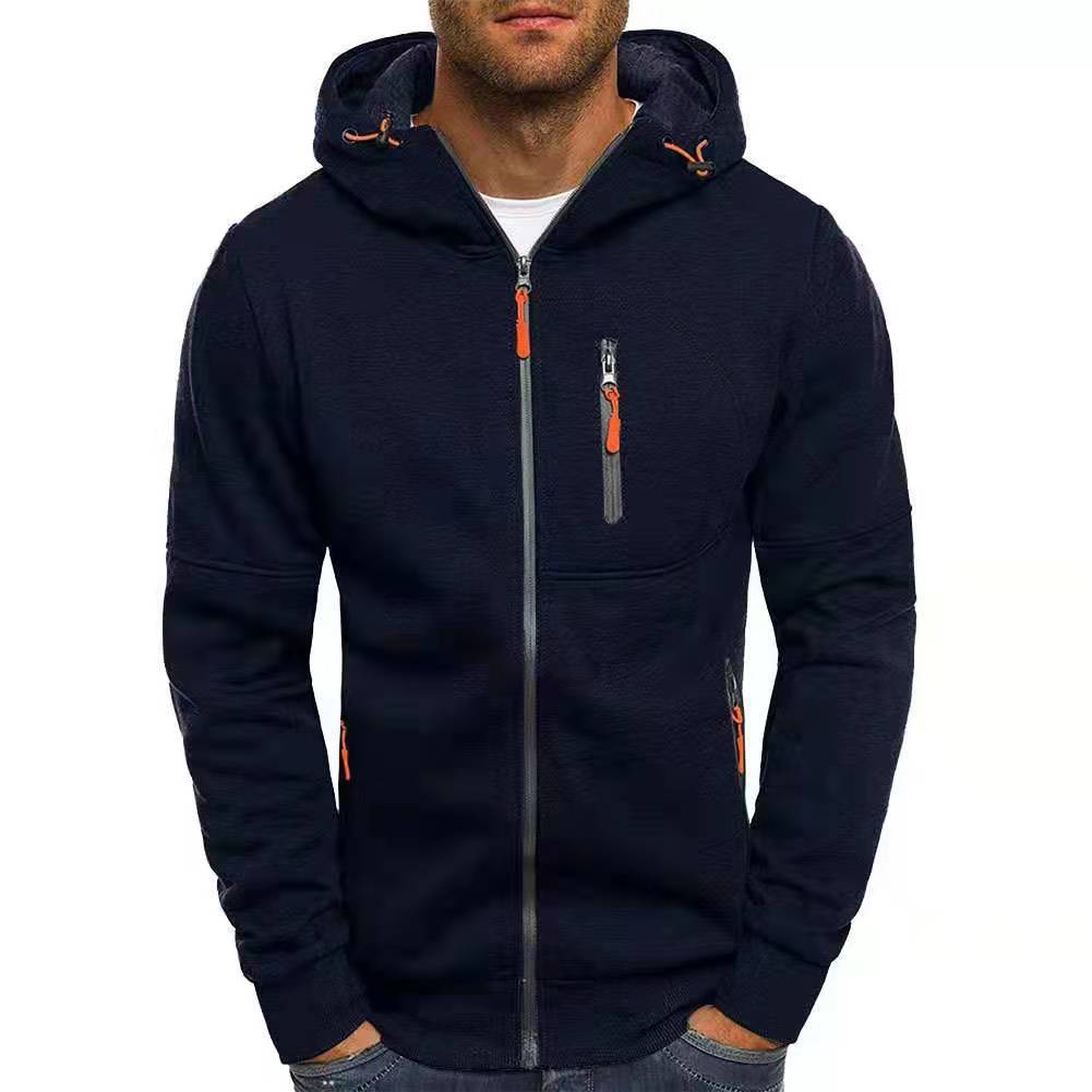 Sweat à capuche pour homme, chaud, avec fermeture éclair, pour l'hiver