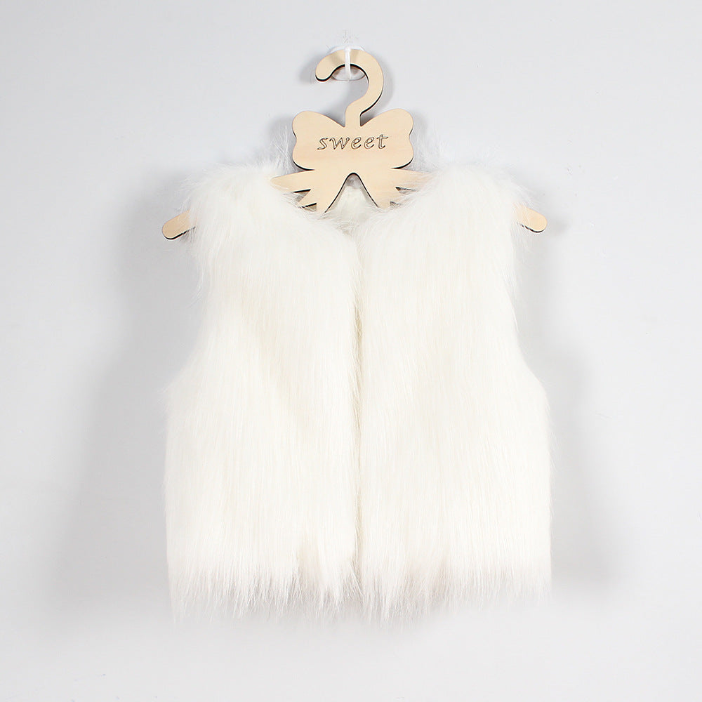 Gilet en fausse fourrure pour femme Doux Élégant Coupe ajustée