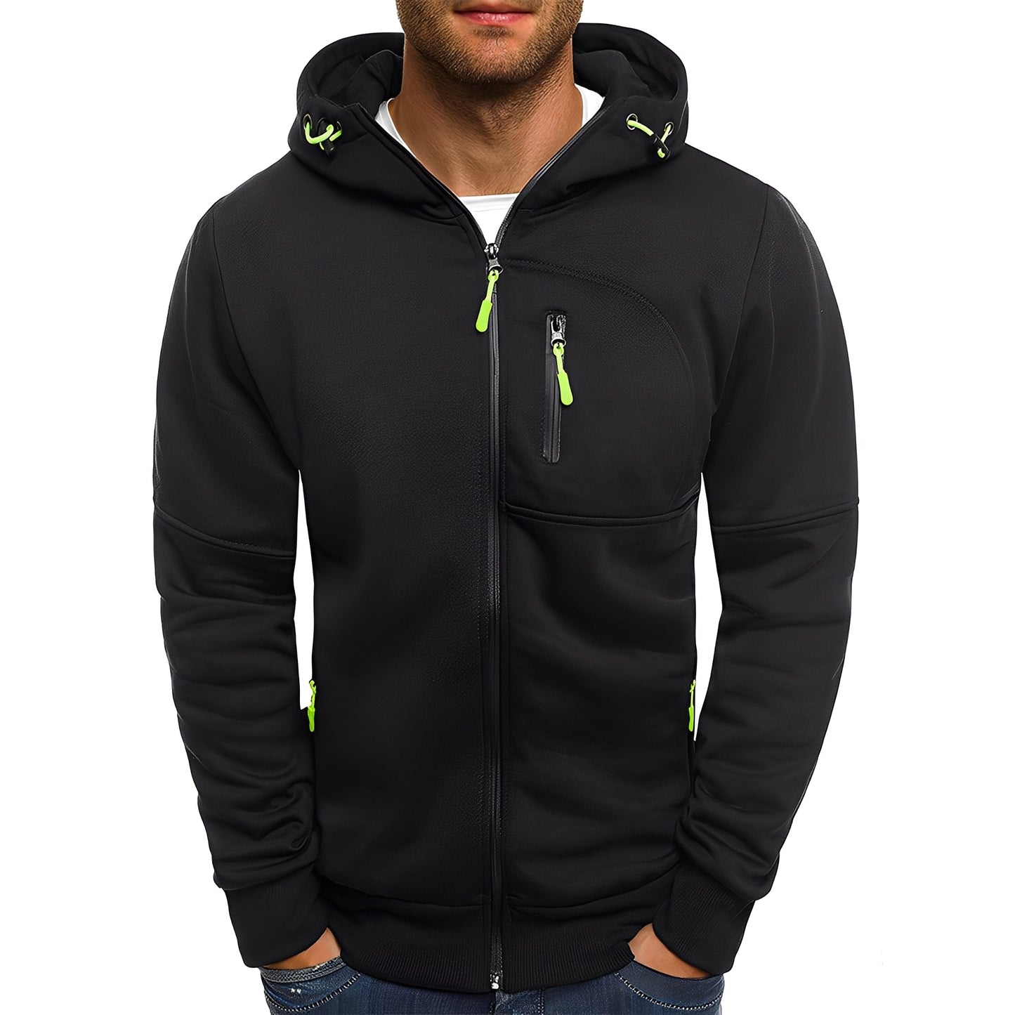 Veste stylée pour homme, moderne, à capuche