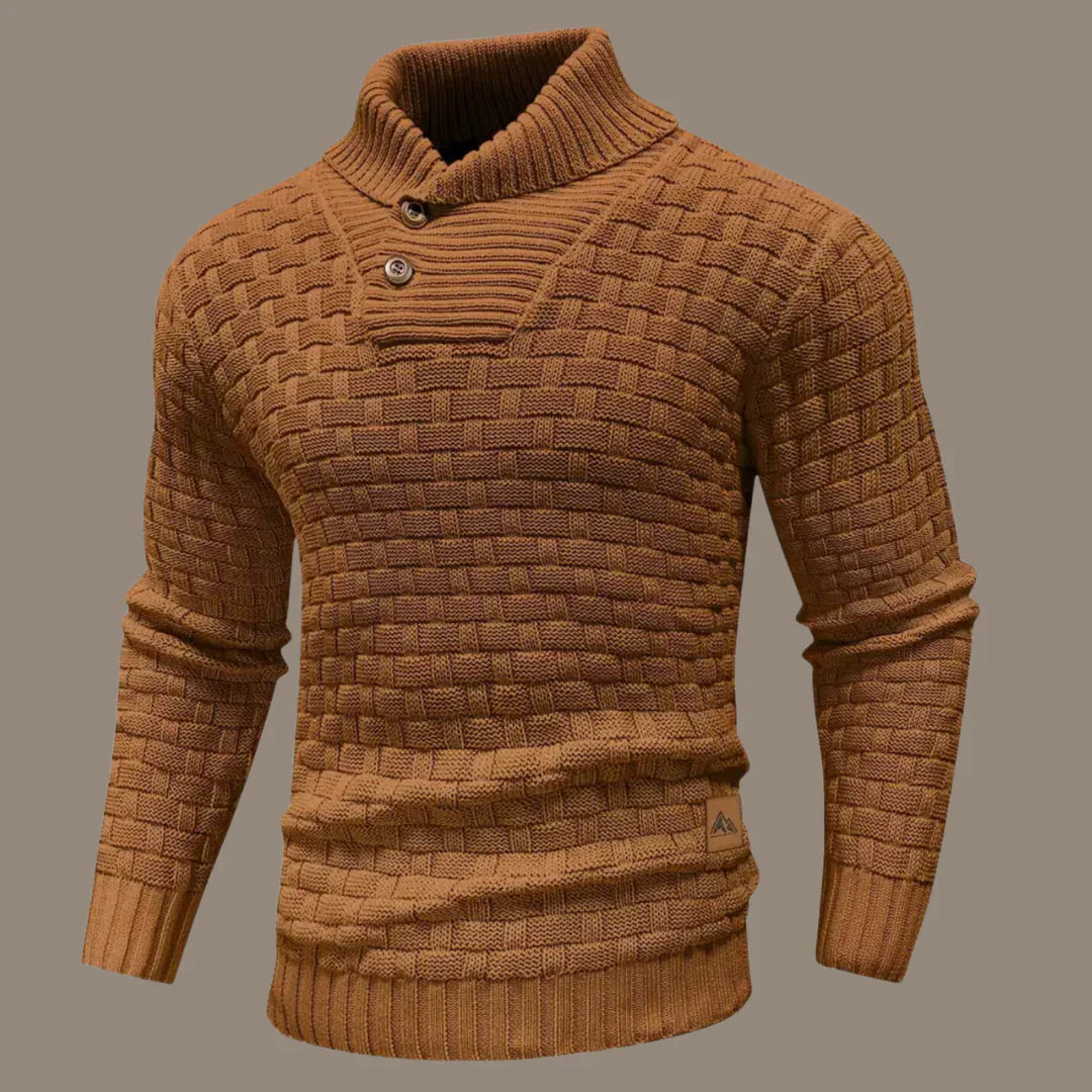 Pull pour homme tricoté moderne à boutonnage