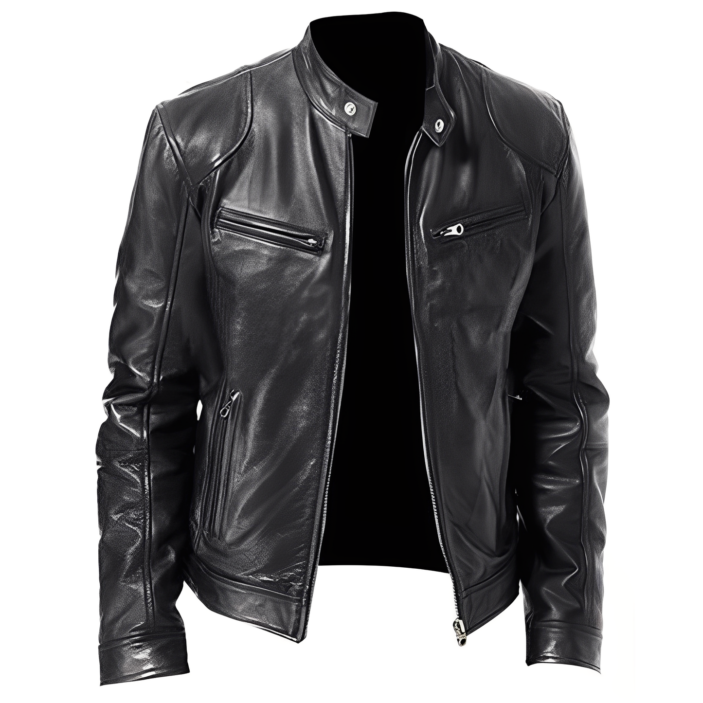 Veste en cuir homme élégante modèle décontracté