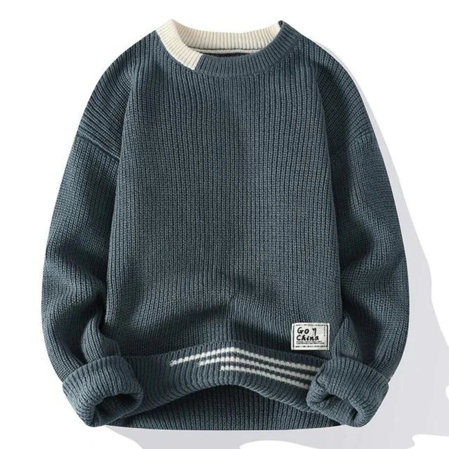 Pull doux tricoté pour hommes en polaire chaude
