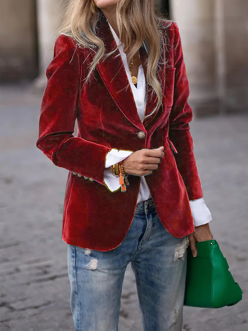 Veste élégante pour femme en velours aspect