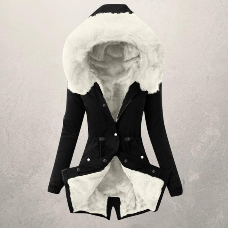 Parka d'hiver doublé pour femme à capuche