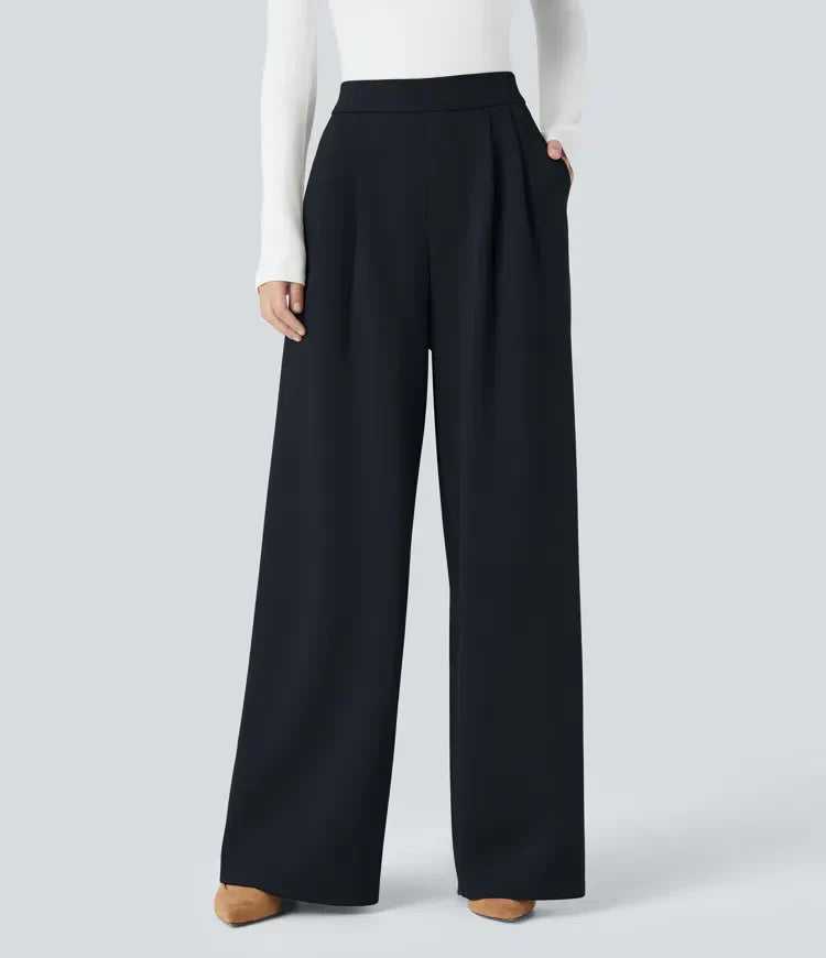 Pantalon élégant taille haute pour femme