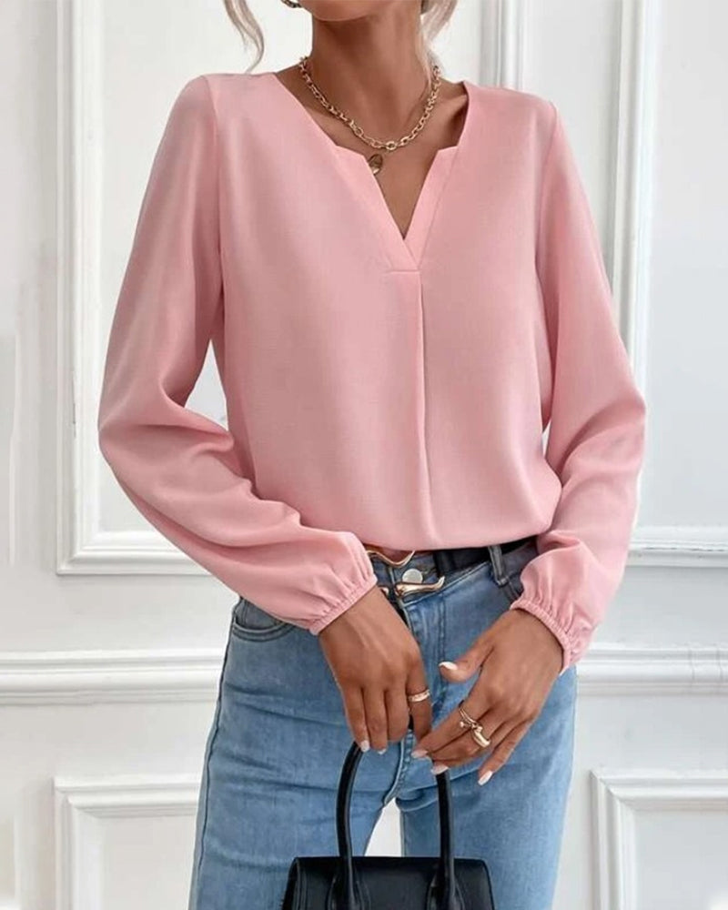 Robe longue élégante à manches longues unie pour femme