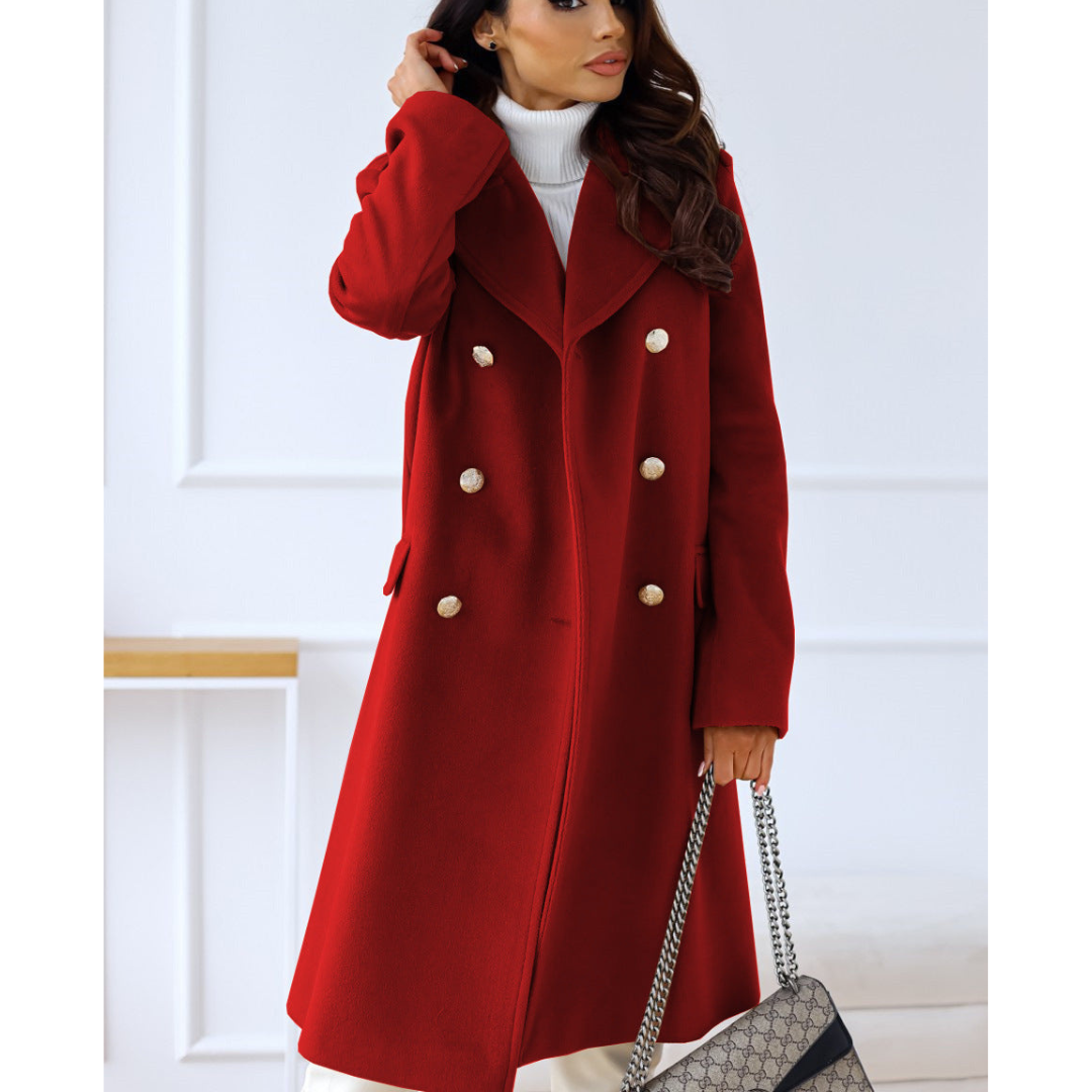 Manteau d'hiver long, chaud et élégant pour femme