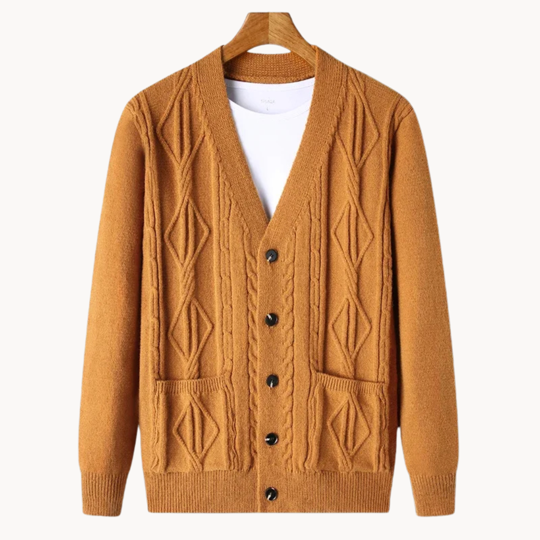 Cardigan côtelé élégant pour homme noir