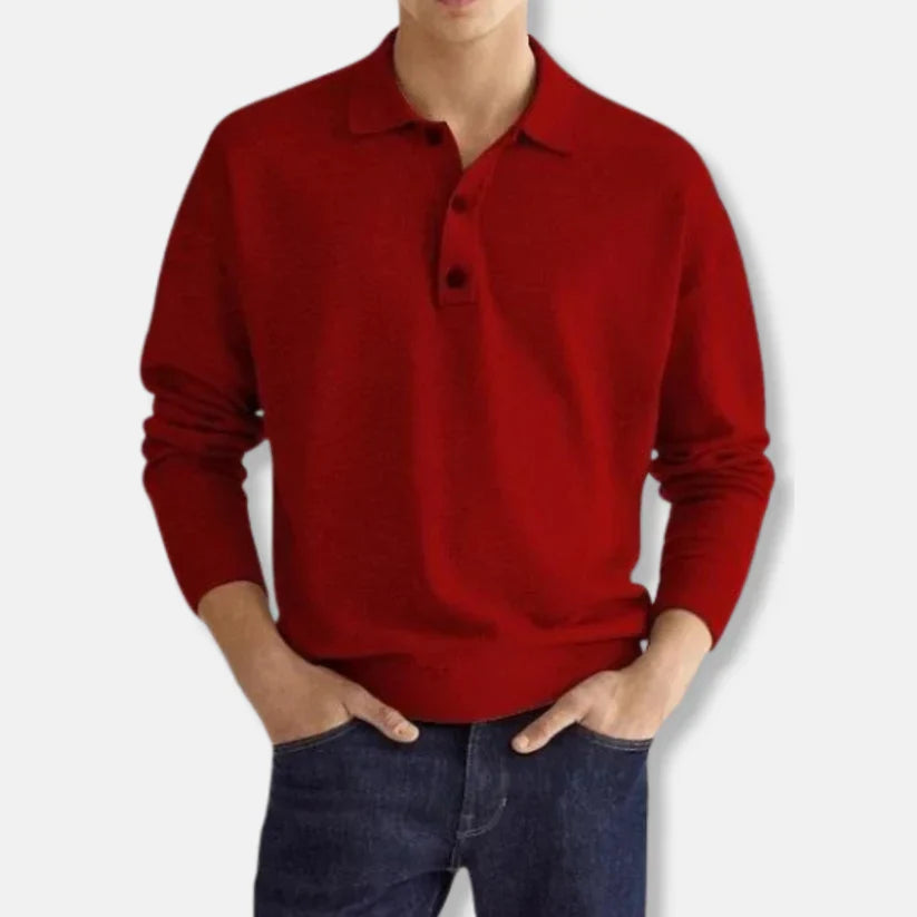 Pull homme col polo coton