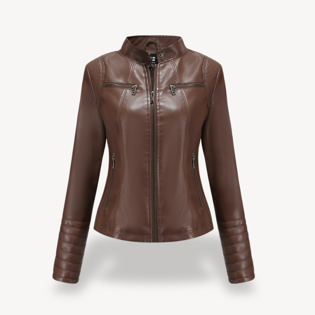 Blouson en cuir élégant pour femme style motard