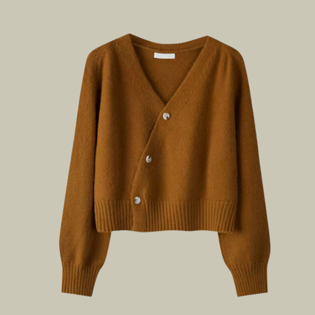 Cardigan en mérinos doux à col en V pour femme