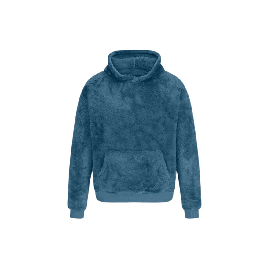 Sweat à capuche douillet pour homme, doublure polaire
