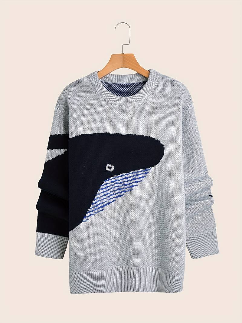 Pull douillet motif baleine de dessin animé