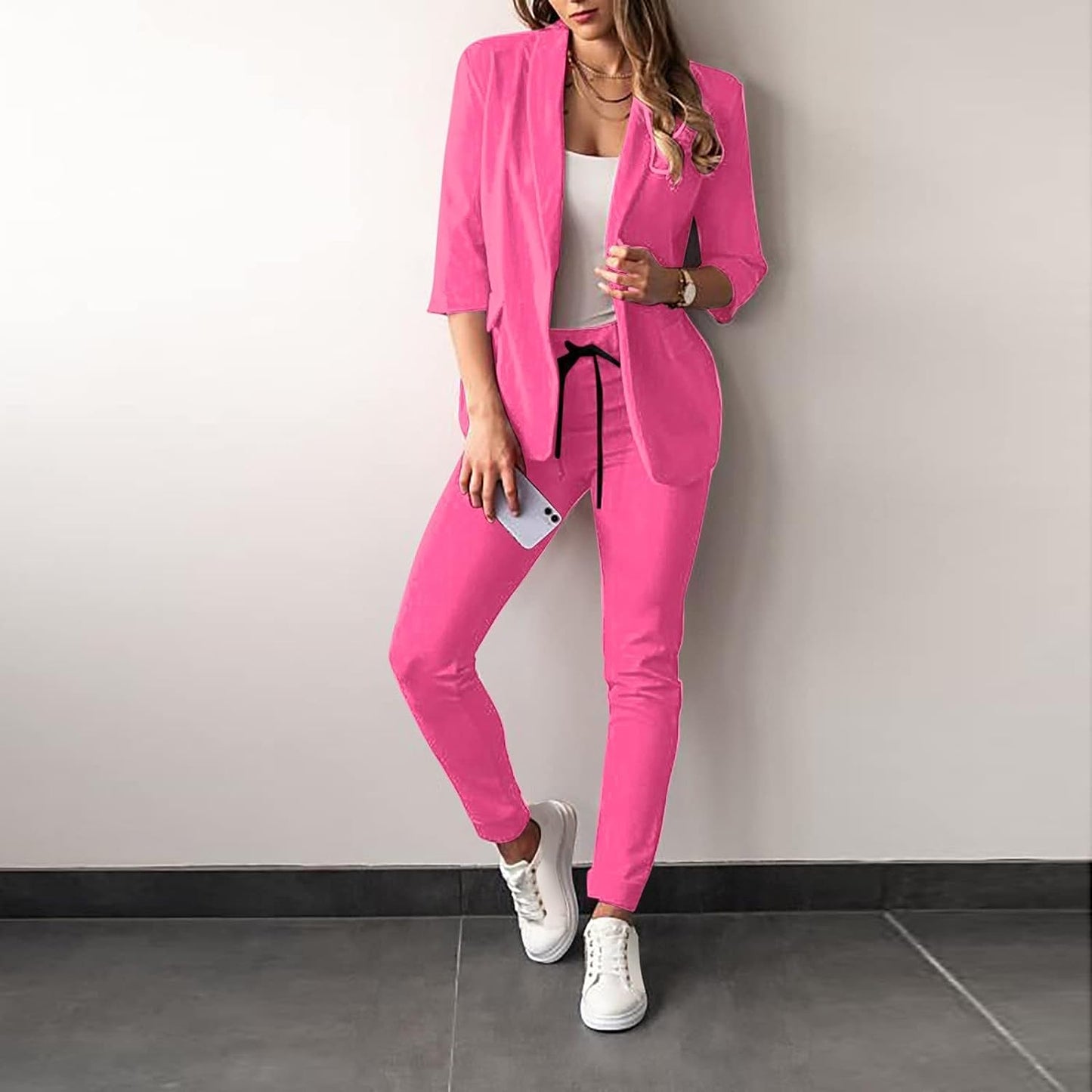 Élégant ensemble deux pièces pour femme, blazer et pantalon