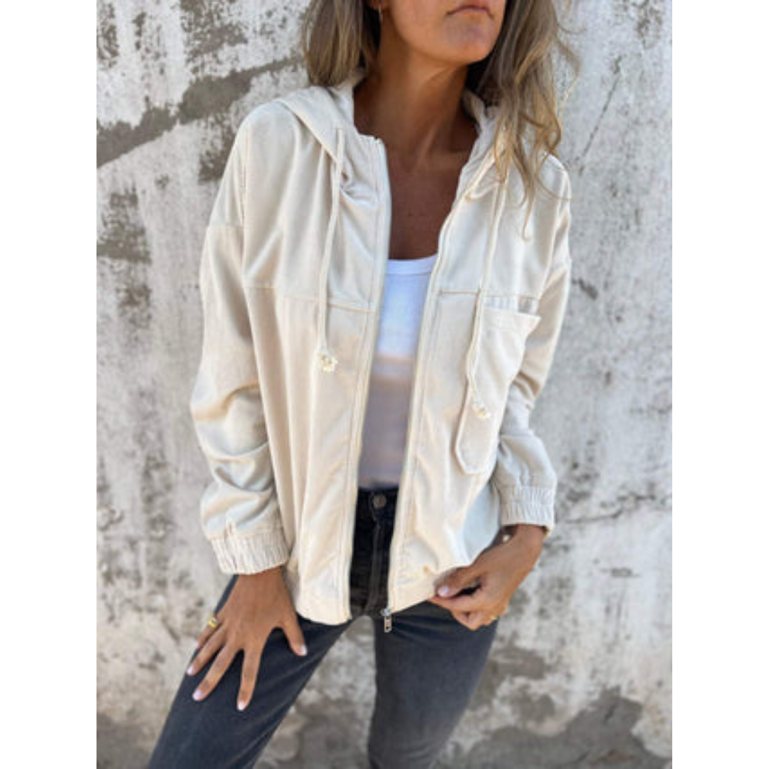 Veste d'hiver pour femme, manches longues, sweat à capuche
