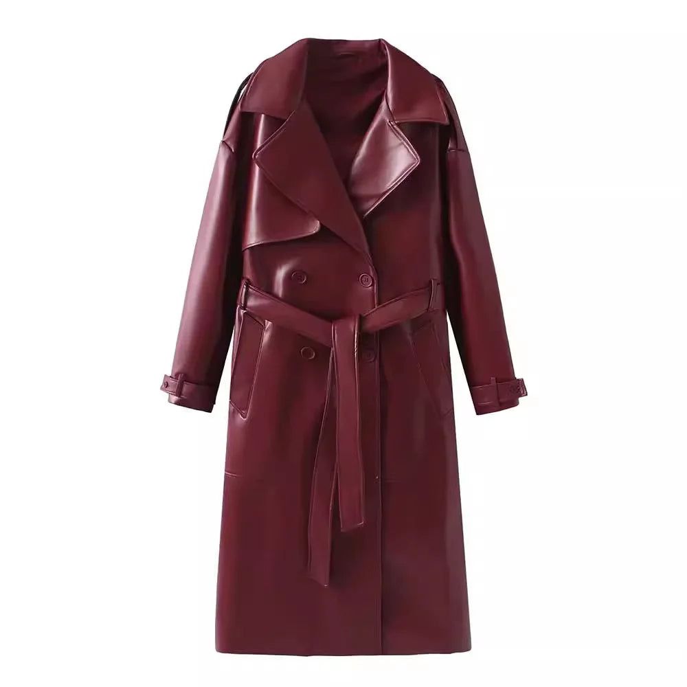 Blouson en cuir vegan noir élégant pour femme