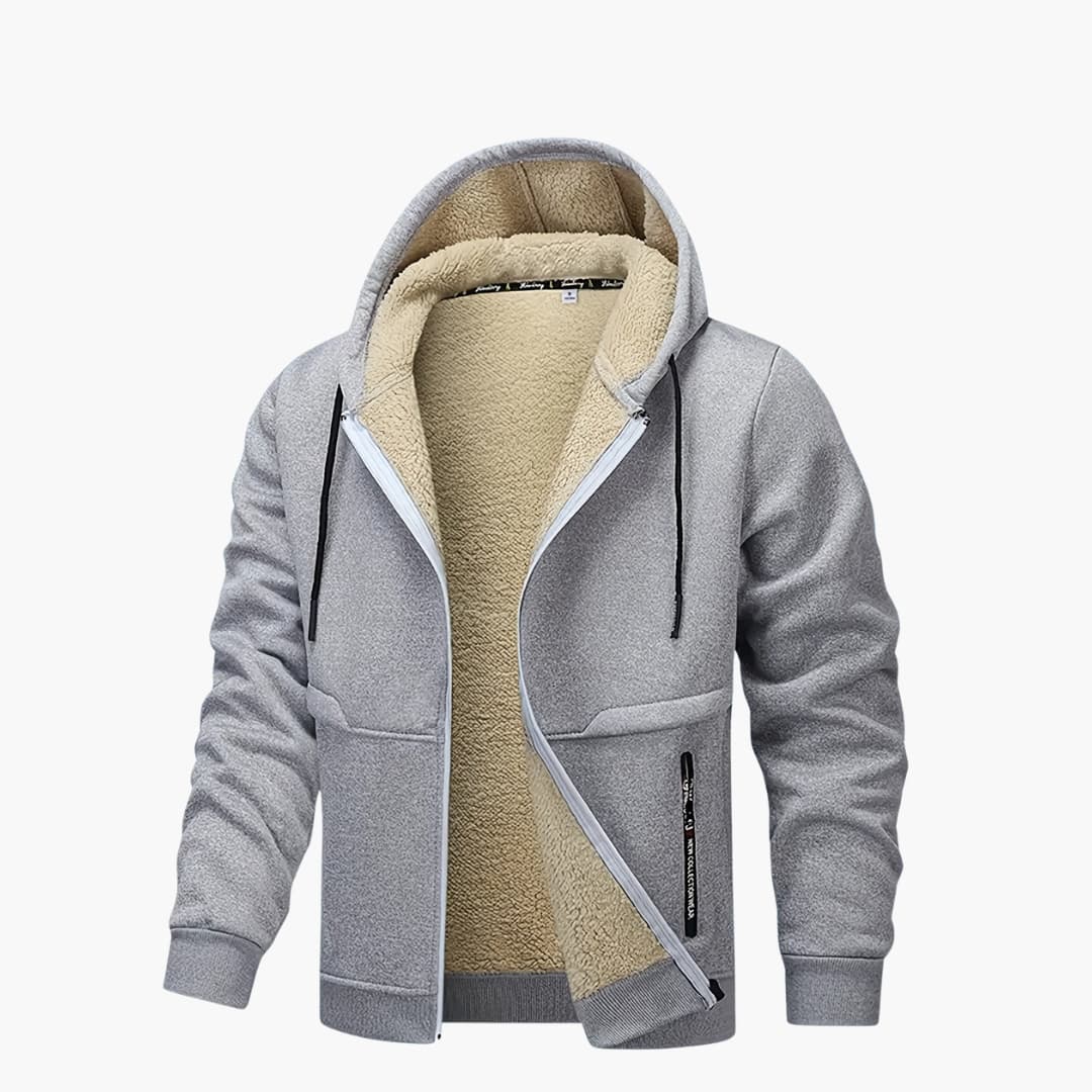 Veste douillette pour homme Doublure polaire Capuche chaude