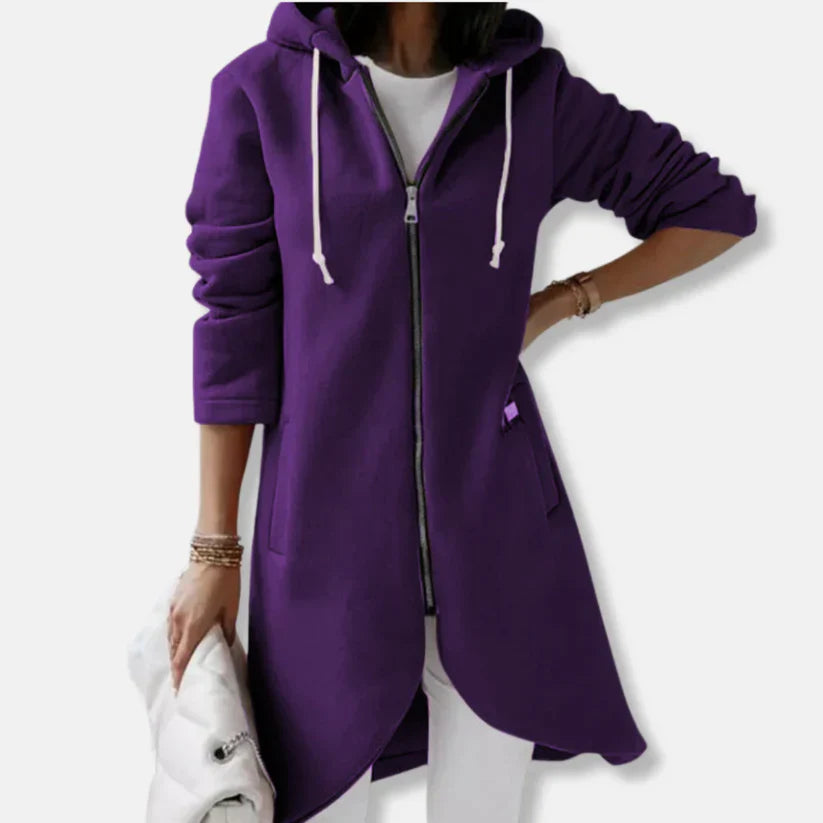 Sweat-veste ample avec capuche et fermeture éclair