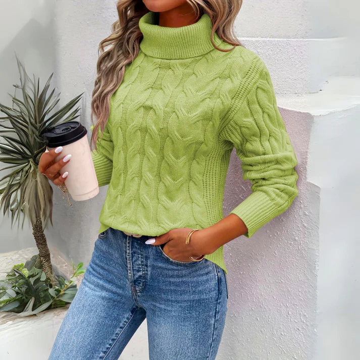 Pull doux pour femme, style maille torsadée