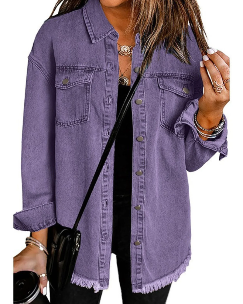 Chemise-veste décontractée en cachemire pour femme