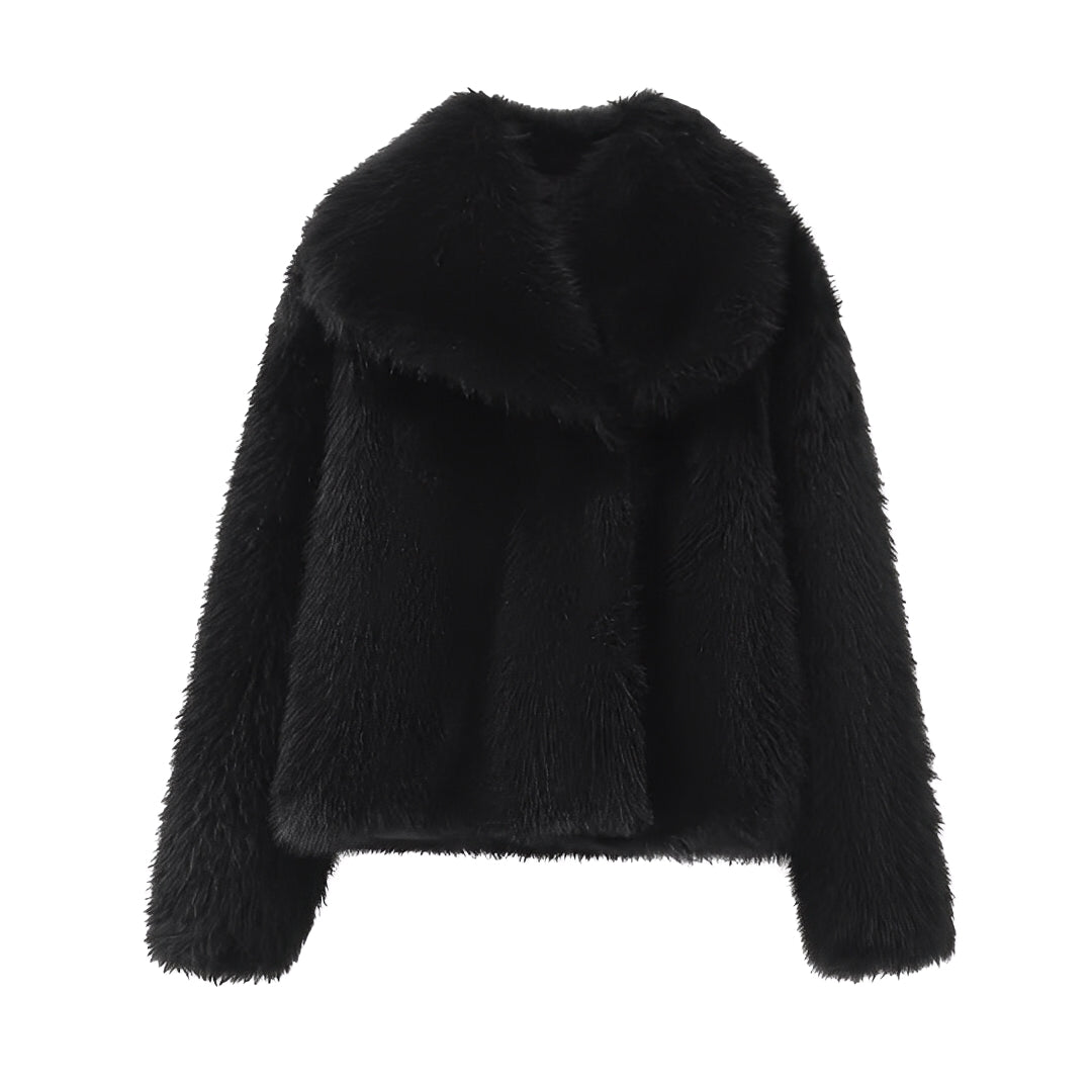 Manteau élégant pour femme en fausse fourrure au design luxueux