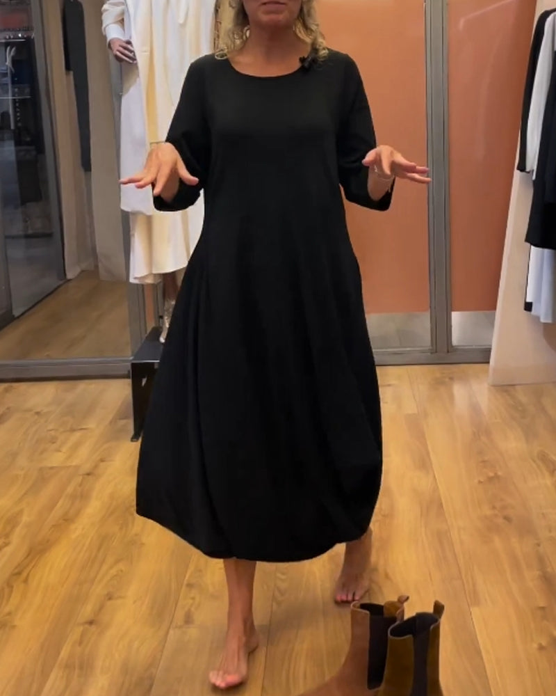 Damenkleid Langärmlig Rundhals - IdealeKleiden