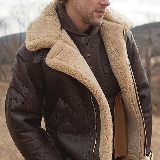 Blouson en cuir noir élégant pour homme