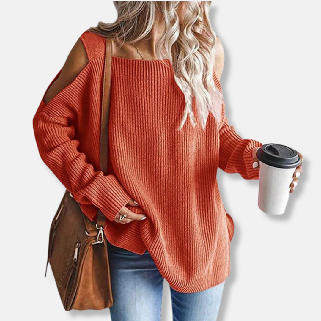 Sweatshirt douillet Épaule dénudée Coupe ample