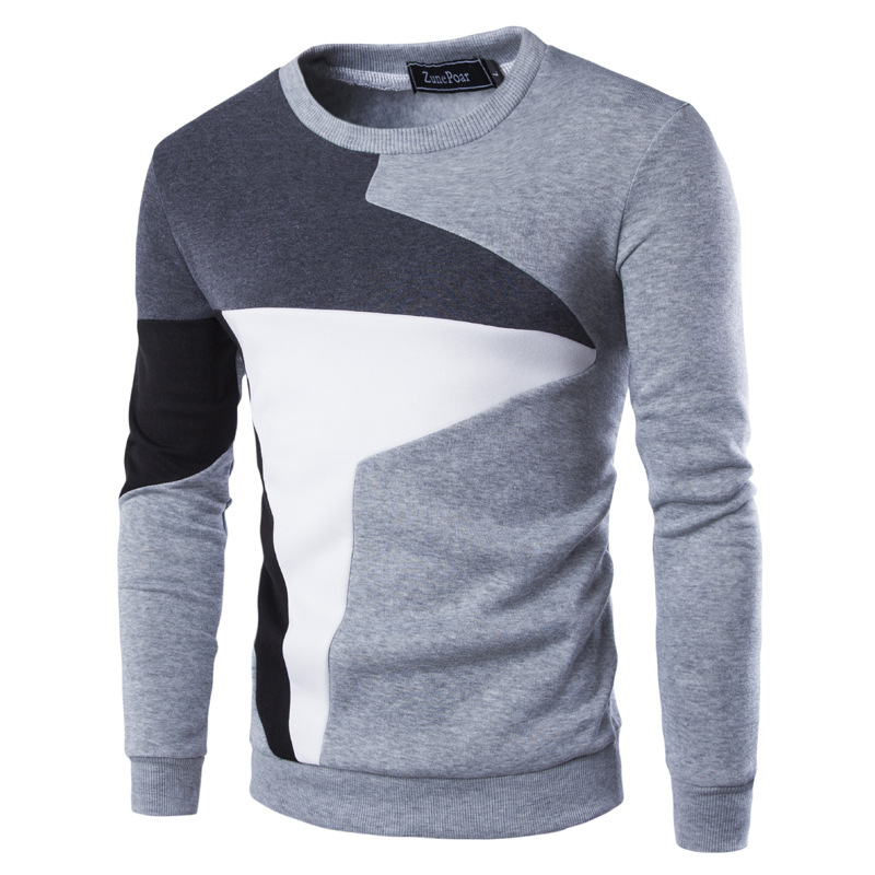 Pull-over homme color block col rond moderne