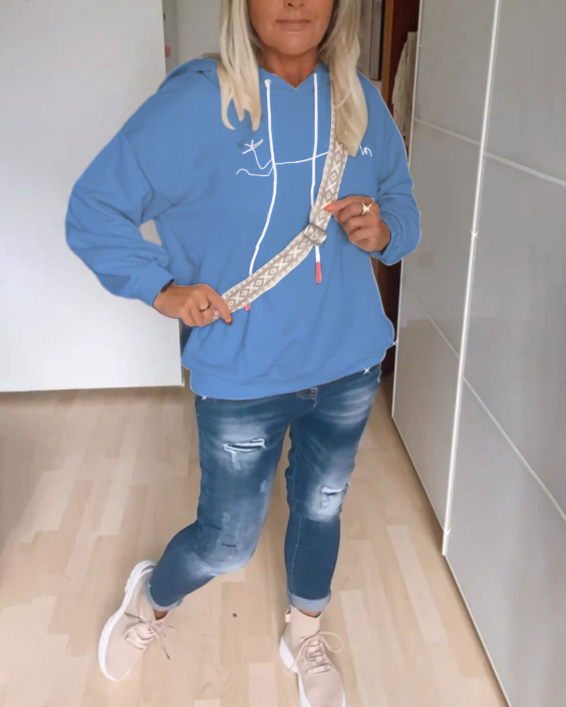 Sweat à capuche Marine Ancre