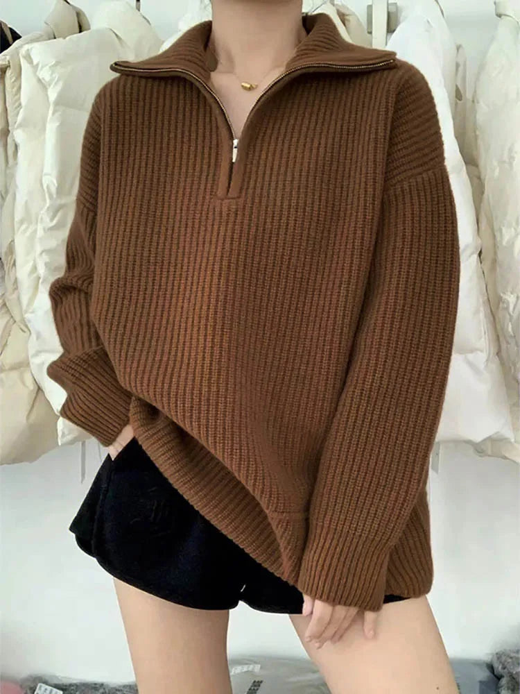 Gilet en maille chaud pour l'automne avec fermeture éclair