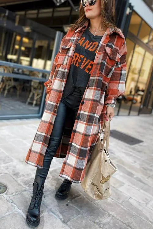 Long manteau d'hiver femme chaud et élégant