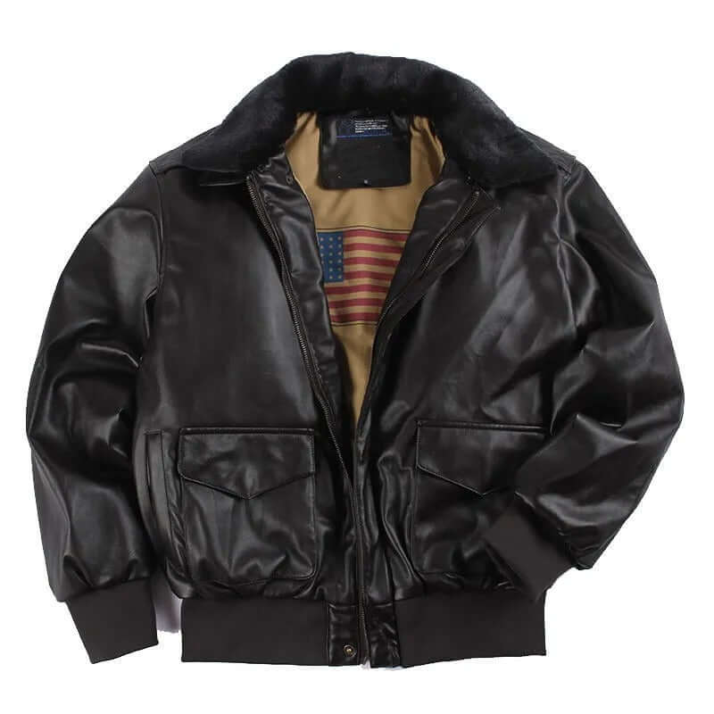 Blouson en cuir homme style motard poches