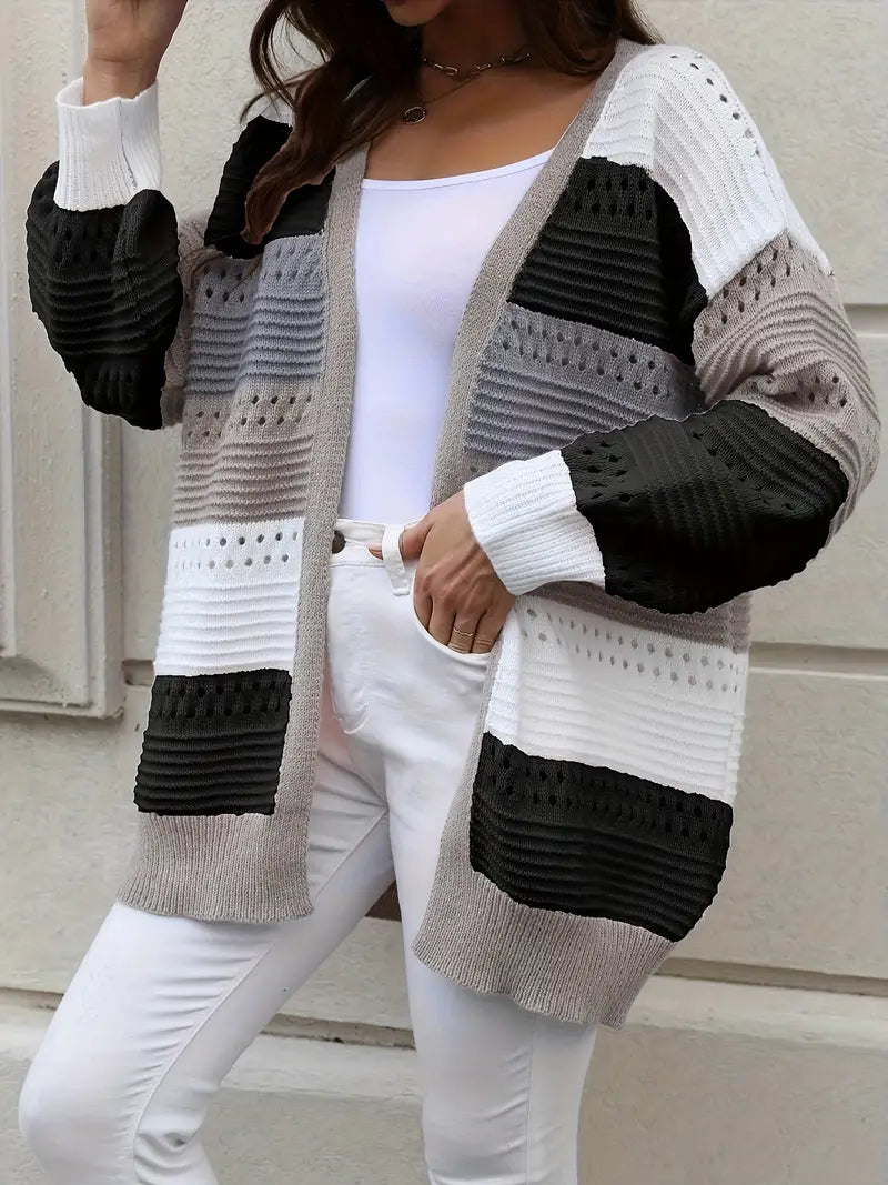 Cardigan coloré à blocs de couleur