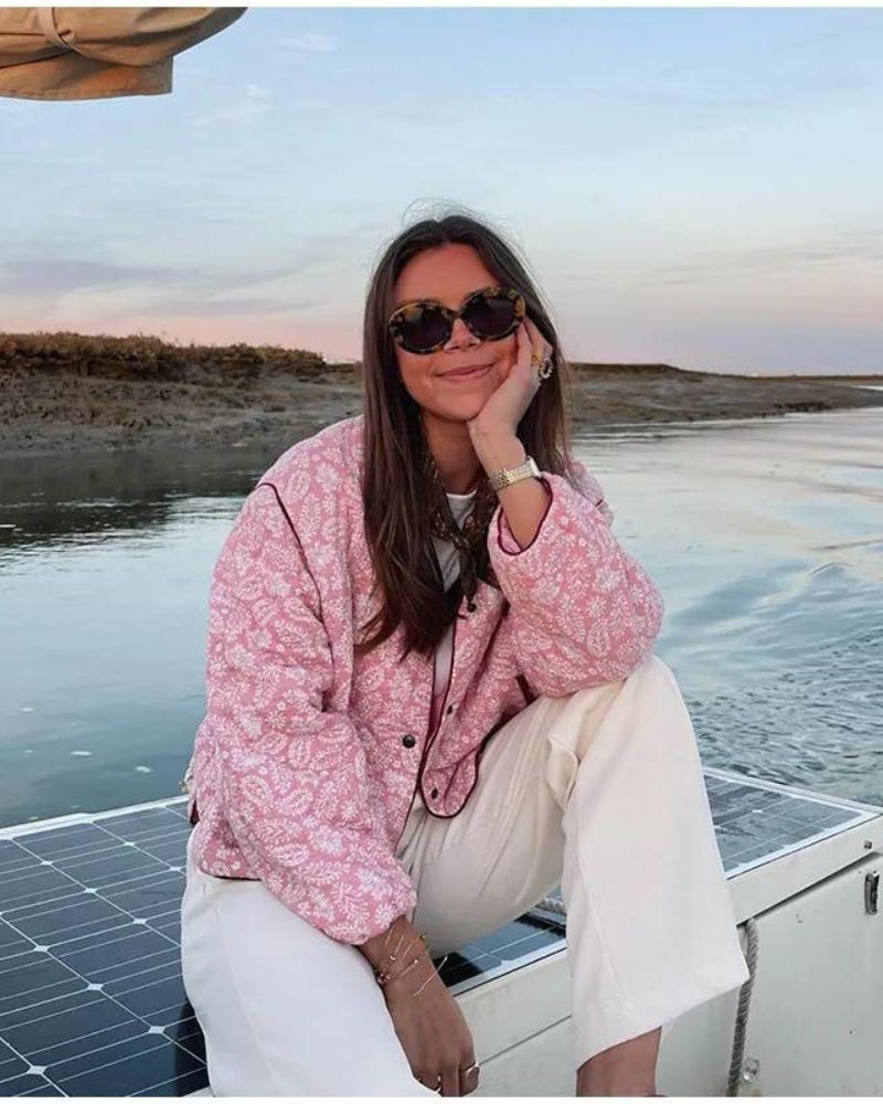 Modische Damenjacke Retro Stil - IdealeKleiden