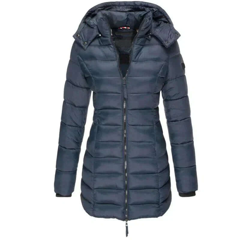 Parka d'hiver long en duvet pour femme avec capuche