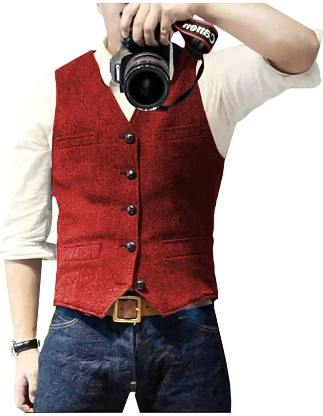 Gilet de costume homme col V coupe moderne ajustée