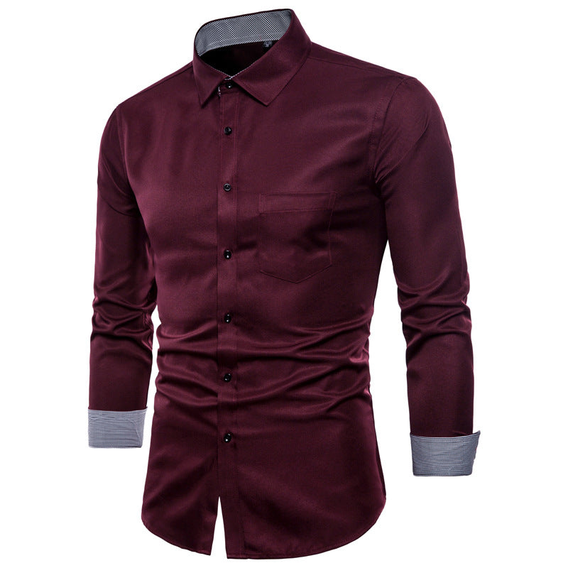 Chemise homme coupe slim en satin moderne