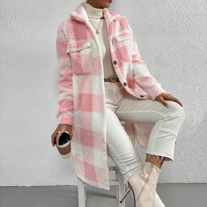 Surchemises douillettes | Chemise à carreaux en polaire pour femme